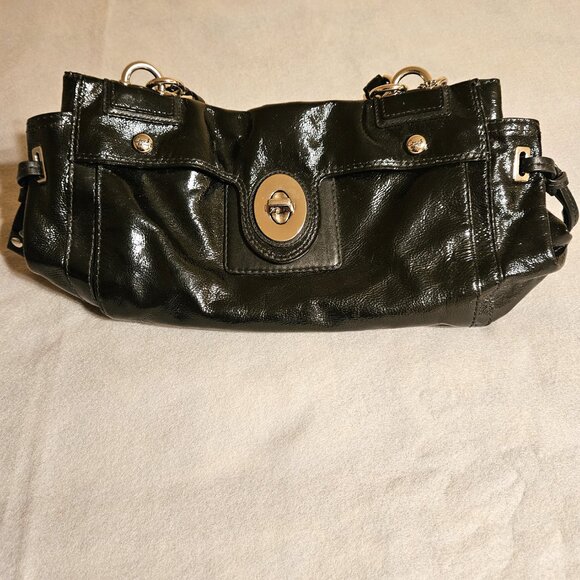 Coach Black Pantent Leather Handbag lots of pockets comes with Dust Bag - Picture 2 of 16